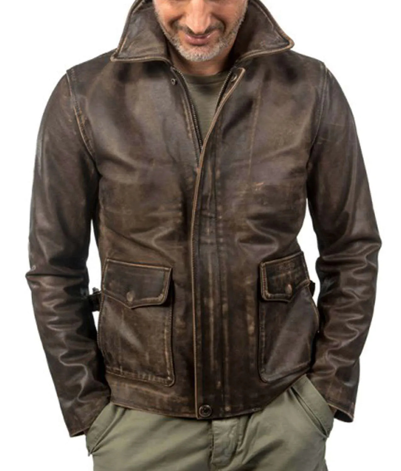 Indiana Jones Vintage Brown Leather Jacket